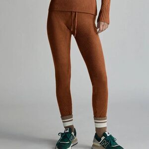 Varley Mocado Rib Knit Leggings Tortoise Shell L